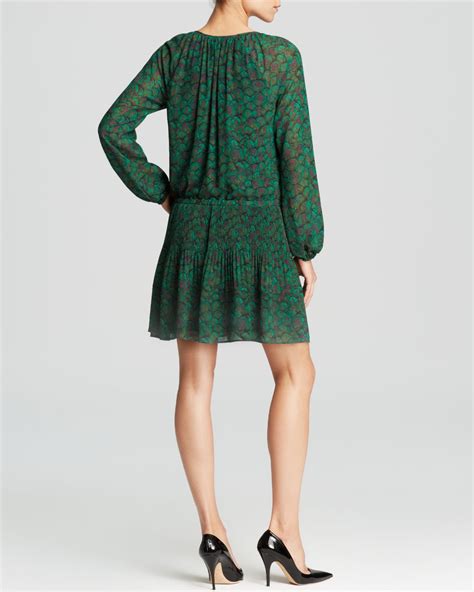 michael kors gooseberry green|Michael Kors Dress Women's XS Green 'Nila' Feather Print Split .